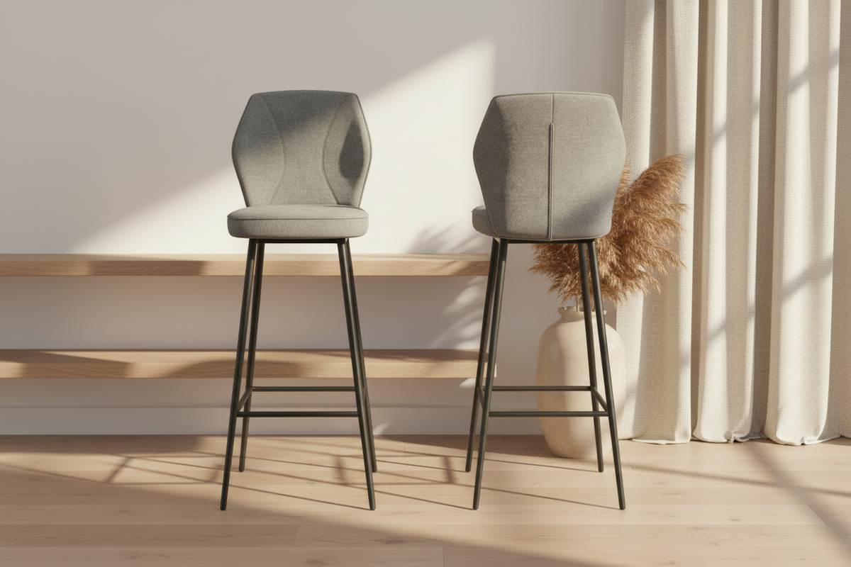 Tabouret de bar pivotant Varsovie Akante - coloris Gris clair
