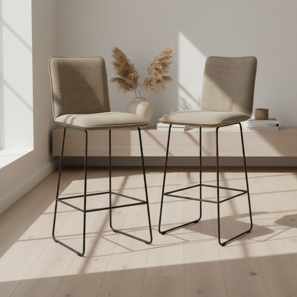 Tabouret de bar en tissu - Manhattan Akante