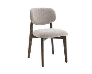 Chaise salle à manger Carmy – tissu sable – vue 3/4