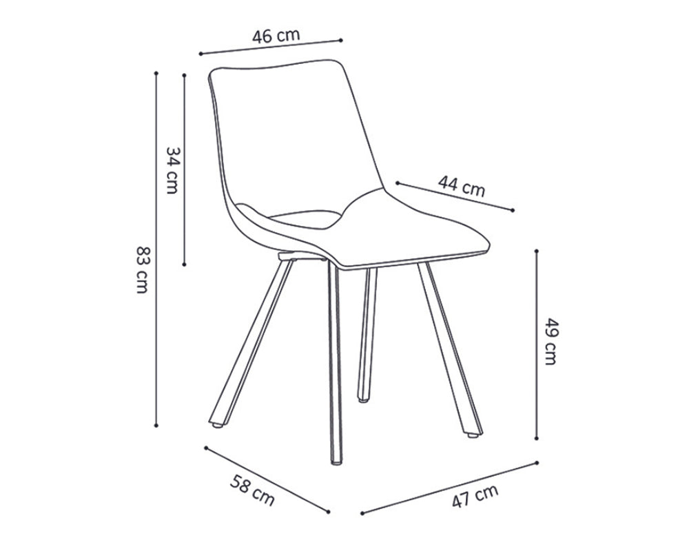 Chaise ocre velours pieds metal design - Souffle d'intérieur