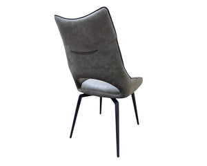 Chaise confortable tissu gris vintage pied noir pivotante  de salle a manger - Souffle d'intérieur - Tabalacasa - Akante