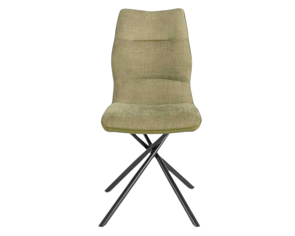 Chaise en tissu vert design pieds métal noir - Souffle d'intérieur