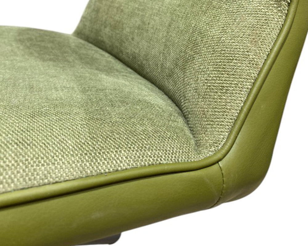 Chaise en tissu vert design pieds métal noir - Souffle d'intérieur