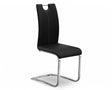 Chaise confortable noir en simili cuir de salle a manger design - Souffle d'intérieur