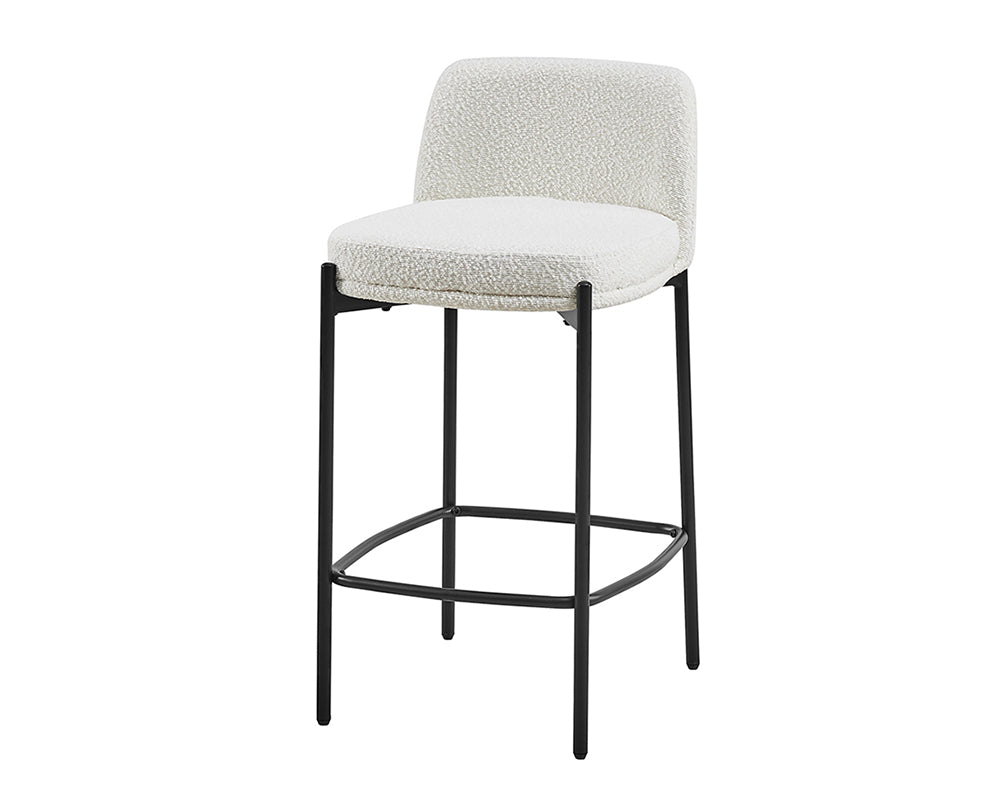 Tabouret de bar bouclette avec dossier enveloppant
