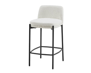 Tabouret de bar bouclette avec dossier enveloppant
