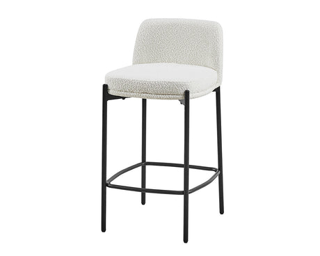 Tabouret de bar bouclette avec dossier enveloppant
