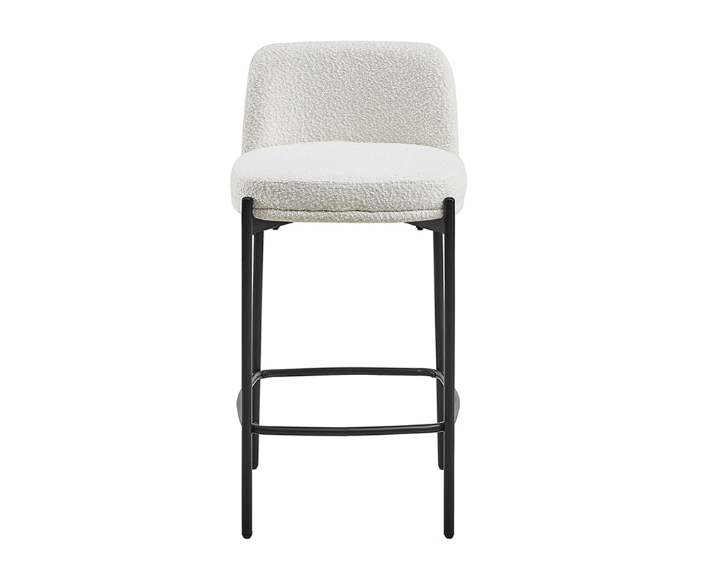 Chaise de bar bouclette blanche Ella – Assise pivotante confort
