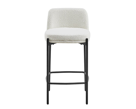 Chaise de bar bouclette blanche Ella – Assise pivotante confort
