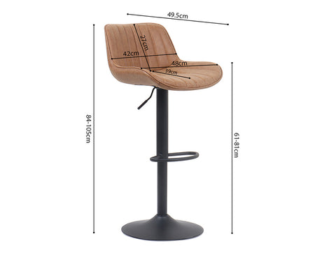 Chaise de bar confortable cognac - Rousseau Furniture - Souffle d'Intérieur