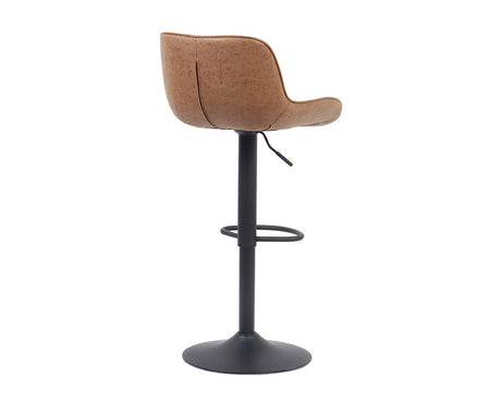 Chaise de bar confortable cognac - Rousseau Furniture - Souffle d'Intérieur