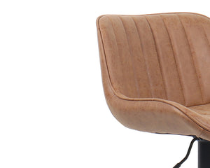 Chaise de bar confortable cognac - Rousseau Furniture - Souffle d'Intérieur