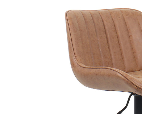 Chaise de bar confortable cognac - Rousseau Furniture - Souffle d'Intérieur