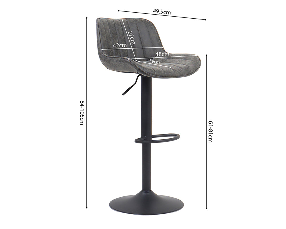 Chaise de bar confortable gris - Rousseau Furniture - Souffle d'Intérieur