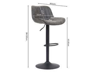 Chaise de bar confortable gris - Rousseau Furniture - Souffle d'Intérieur