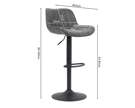 Chaise de bar confortable gris - Rousseau Furniture - Souffle d'Intérieur