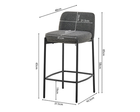 Chaise de bar cuisine gris - Rousseau Furniture - Souffle d'Intérieur