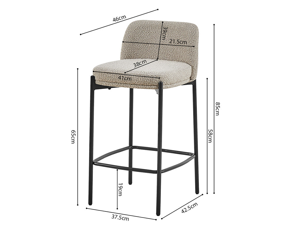 Chaise de bar cuisine sable - Rousseau Furniture - Souffle d'Intérieur