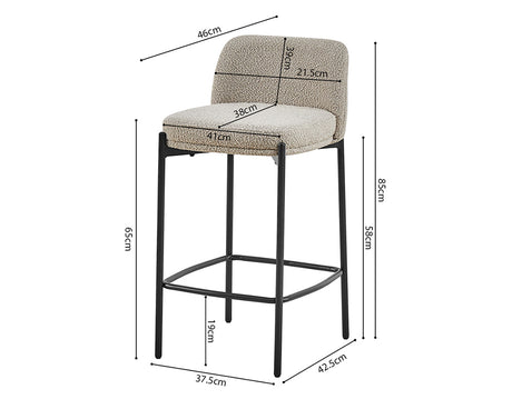 Chaise de bar cuisine sable - Rousseau Furniture - Souffle d'Intérieur