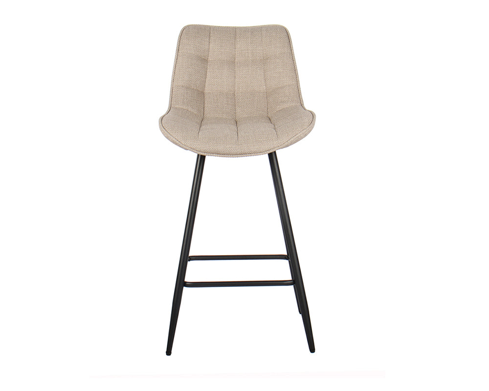 Chaise de bar en métal beige - Rousseau Furniture - Souffle d'Intérieur
