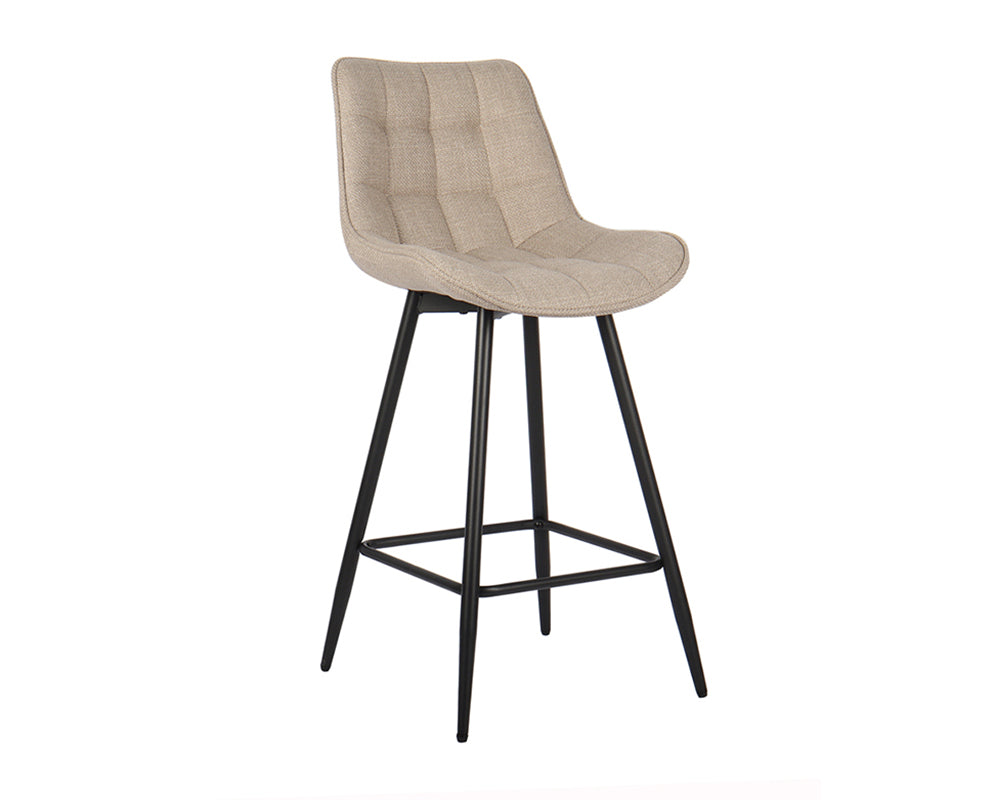 Chaise de bar en métal beige - Rousseau Furniture - Souffle d'Intérieur