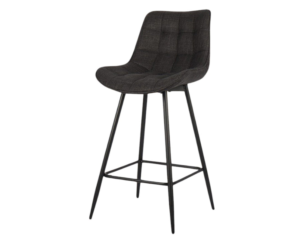 Chaise de bar en métal gris foncé - Rousseau Furniture - Souffle d'Intérieur