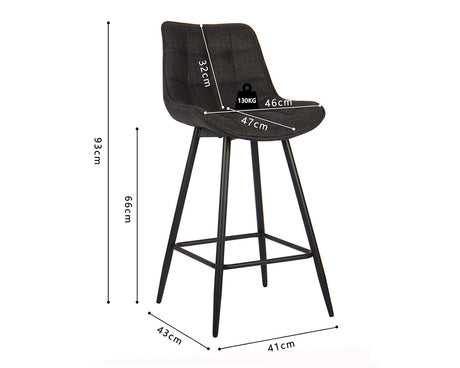 Chaise de bar en métal gris foncé - Rousseau Furniture - Souffle d'Intérieur