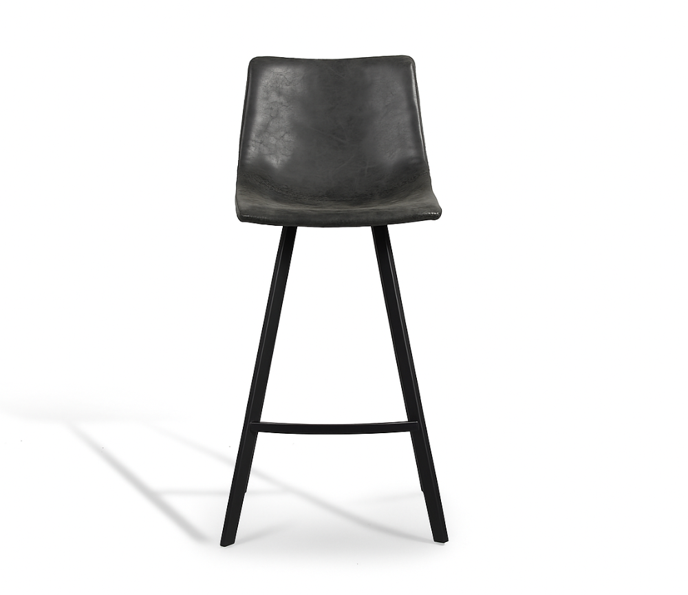 Chaise de bar simili cuir noir -  Ozany