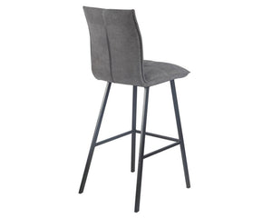 Chaise de bar confortable pieds métal tissu gris - Souffle d'intérieur