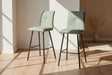 Chaise de bar confortable pieds métal tissu vert - SOUFFLE D'intérieur 
