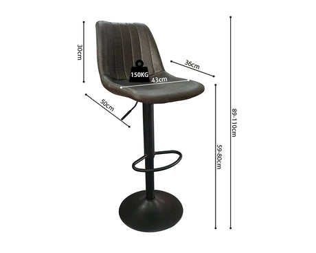 Chaise de bar tabouret brun foncé - Rousseau Furniture - Souffle d'Intérieur
