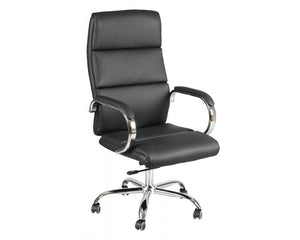fauteuil chaise de bureau design noir avec roulettes - Souffle d'intérieur