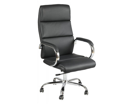fauteuil chaise de bureau design noir avec roulettes - Souffle d'intérieur