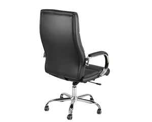 fauteuil chaise de bureau design noir avec roulettes - Souffle d'intérieur