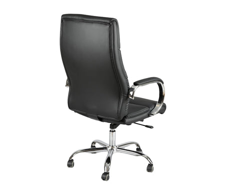 fauteuil chaise de bureau design noir avec roulettes - Souffle d'intérieur