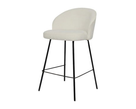 Chaise de comptoir confortable blanc - Rousseau Furniture - Souffle d'Intérieur