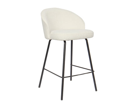 Chaise de comptoir confortable blanc - Rousseau Furniture - Souffle d'Intérieur