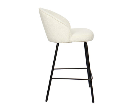 Chaise de comptoir confortable blanc - Rousseau Furniture - Souffle d'Intérieur