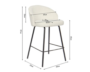 Chaise de comptoir confortable blanc - Rousseau Furniture - Souffle d'Intérieur
