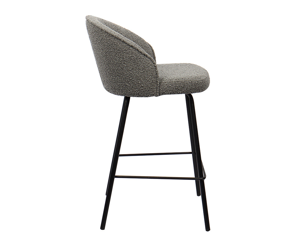 Chaise de comptoir confortable gris - Rousseau Furniture - Souffle d'Intérieur