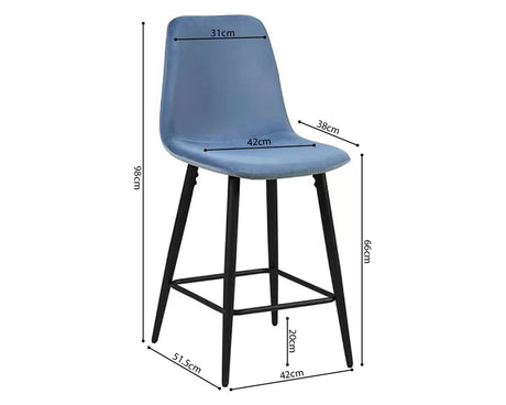 Chaise de comptoir de cuisine bleu clair - Rousseau Furniture - Souffle d'Intérieur