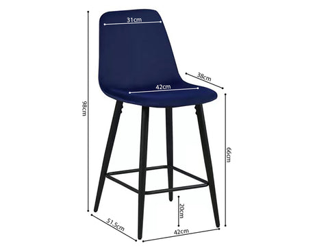 Chaise de comptoir de cuisine bleu foncé - Rousseau Furniture - Souffle d'Intérieur