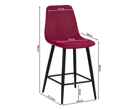 Chaise de comptoir de cuisine bordeau - Rousseau Furniture - Souffle d'Intérieur