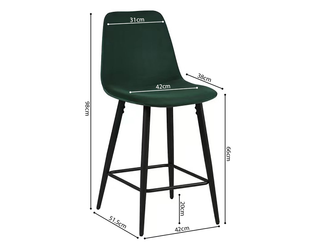 Chaise de comptoir de cuisine vert - Rousseau Furniture - Souffle d'Intérieur