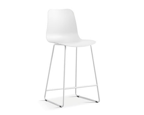 Chaise de comptoir lunch blanc - Rousseau Furniture - Souffle d'Intérieur