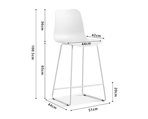 Chaise de comptoir lunch blanc - Rousseau Furniture - Souffle d'Intérieur