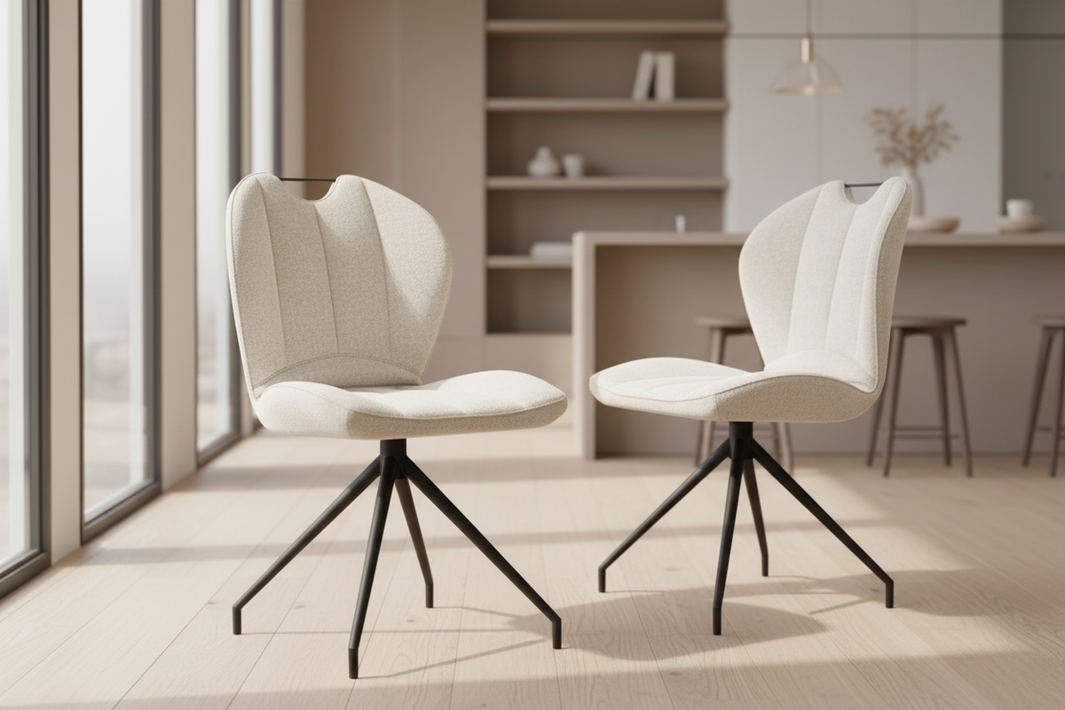 New York chaise pivotante Akante – vue de face, tissu doux