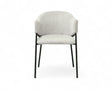 Chaise de salle à manger avec accoudoir en velours gris clair - Rousseau - Souffle d'intérieur