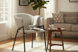 Chaise de salle à manger avec accoudoir en velours gris clair - Rousseau - Souffle d'intérieur