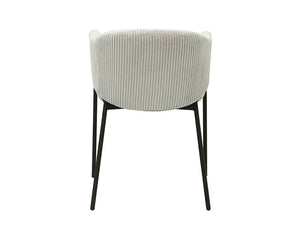 Chaise de salle à manger avec accoudoir en velours gris clair - Rousseau - Souffle d'intérieur